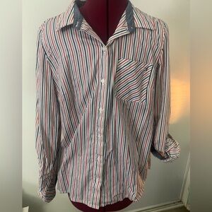 Excellent condition Tommy Hilfiger red,white, & blue button down shirt, Size M